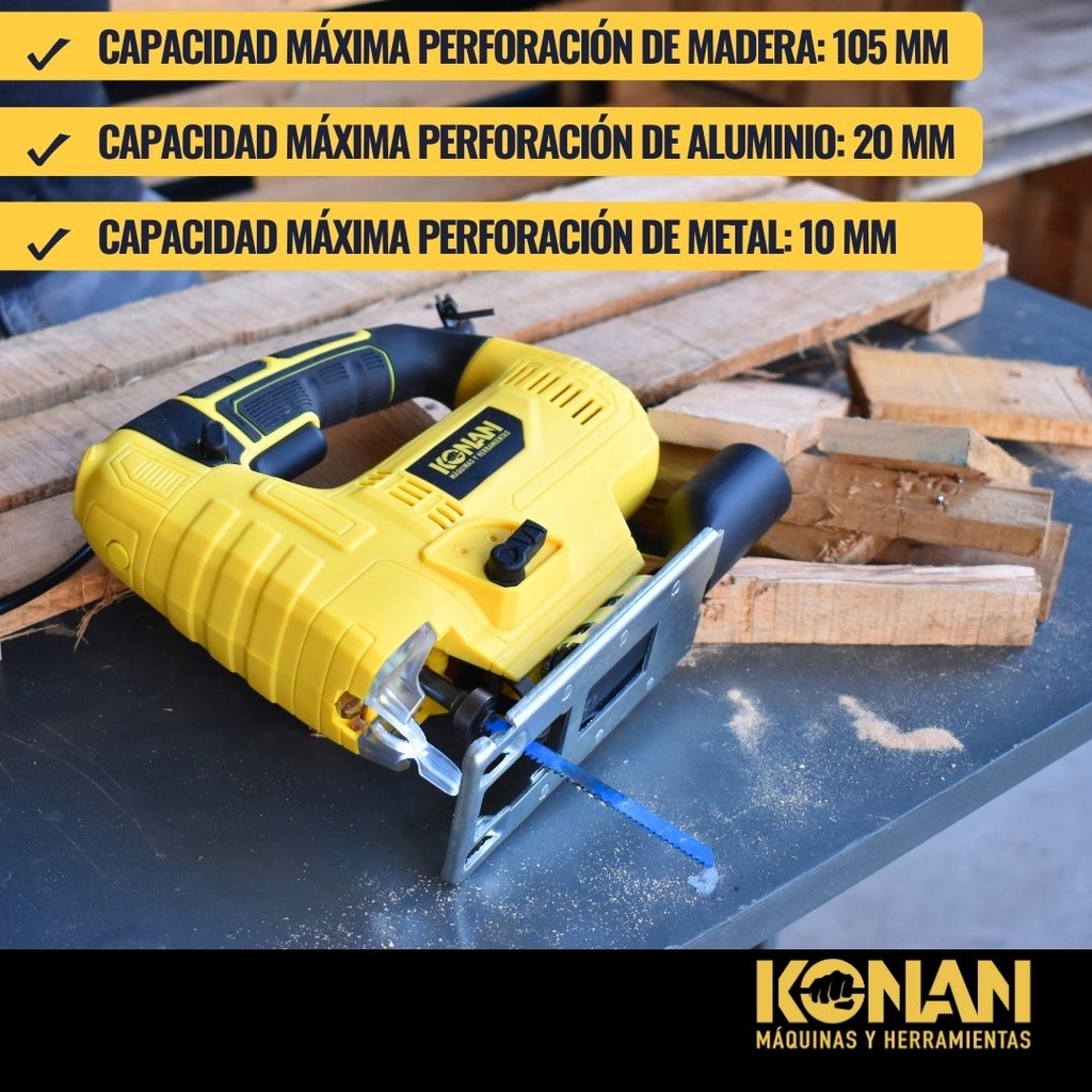 Sierra Caladora De Mano Konan Kscl/750 750w Luz Led Pendular Velocidad Variable