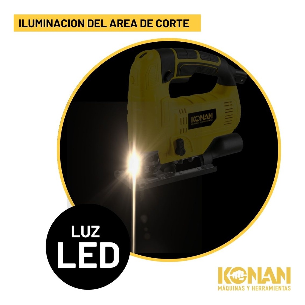 Sierra Caladora De Mano Konan Kscl/750 750w Luz Led Pendular Velocidad Variable
