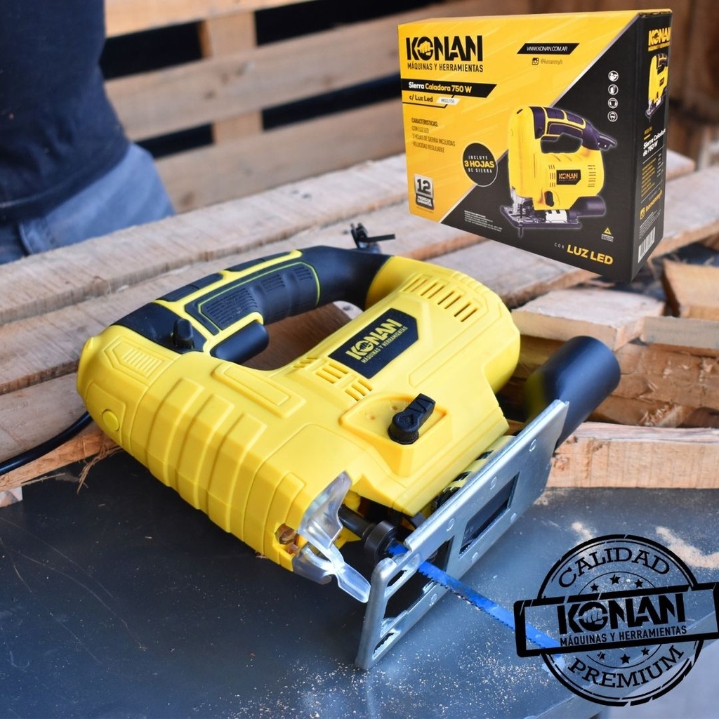 Sierra Caladora De Mano Konan Kscl/750 750w Luz Led Pendular Velocidad Variable