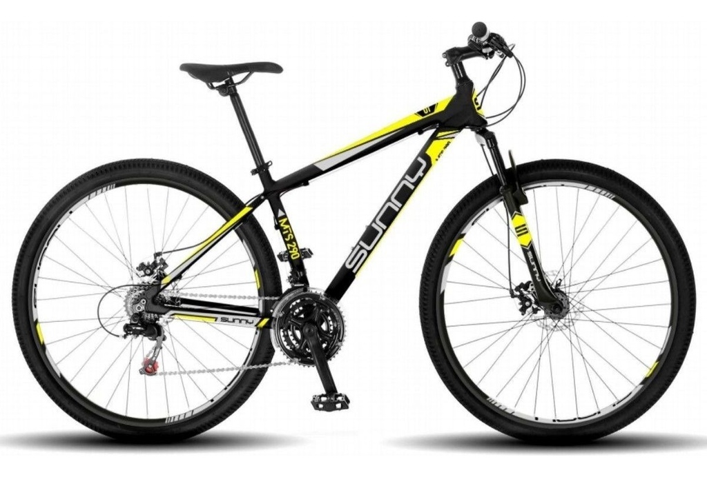 Mountain Bike Sunny Mts 290 Ml 21v Negro/amarillo Aluminio