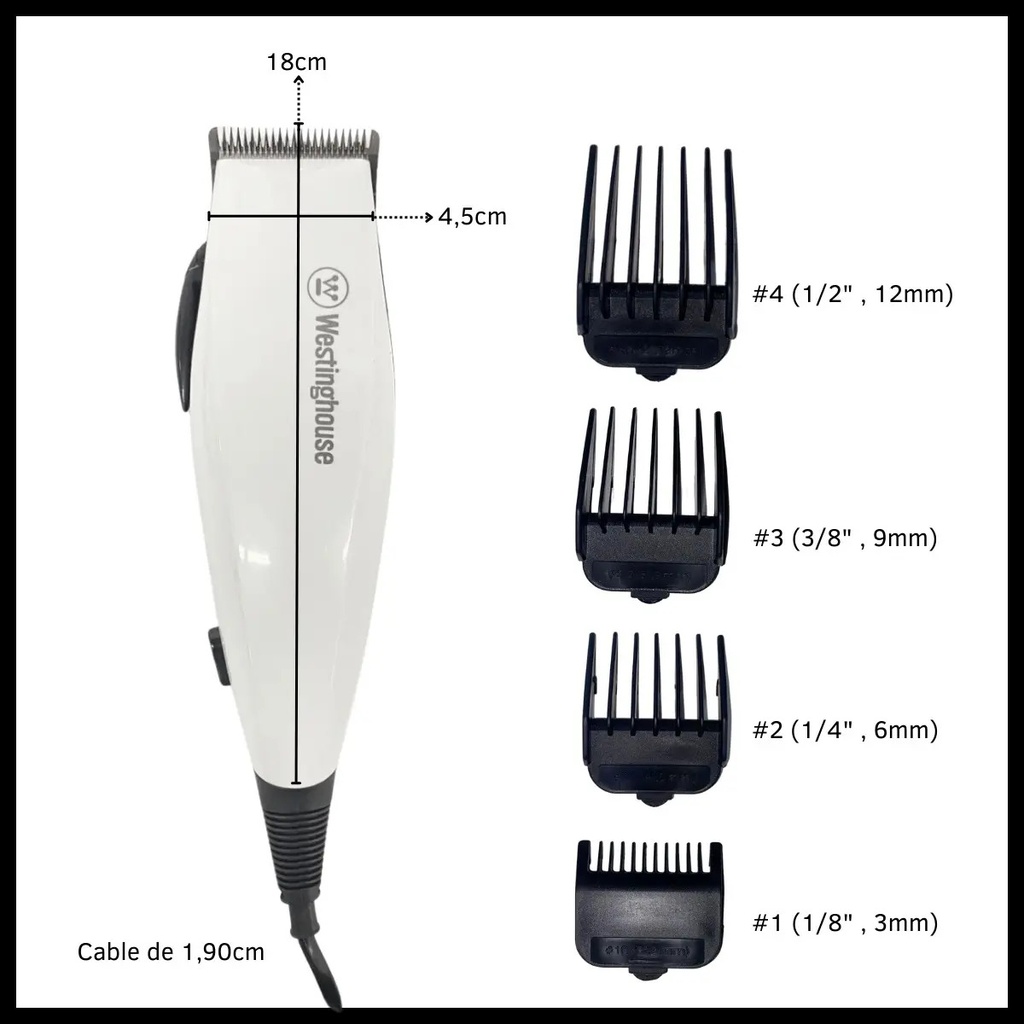 Cortadora De Pelo Westinghouse Con Cabezal De Acero Whhcl908 Blanco