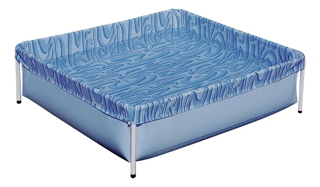 Pileta Estructural Rectangular Morcon Capacidad De 400 Lts Azul Olas