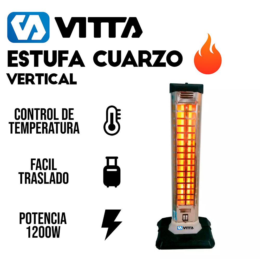 Estufa Vitta Cuarzo Vertical 600/1200w V-501