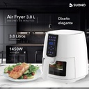 Freidora De Aire Suono Led Digital Air Fryer 3.8 L 1450 W Cp Color Blanco