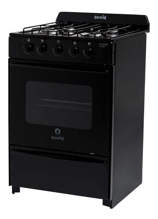 Cocina Escorialmaster Gas Natural Con Puerta Con Visor Color Negro