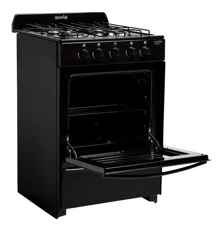 Cocina Escorialmaster Gas Natural Con Puerta Con Visor Color Negro