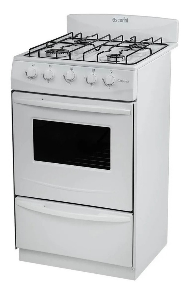 Cocina Escorialcandor Gas Natural Con Puerta Con Visor Color Blanco {[voltage}}
