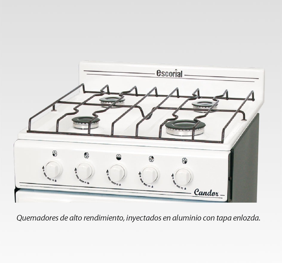 Cocina Escorialcandor Gas Natural Con Puerta Con Visor Color Blanco {[voltage}}