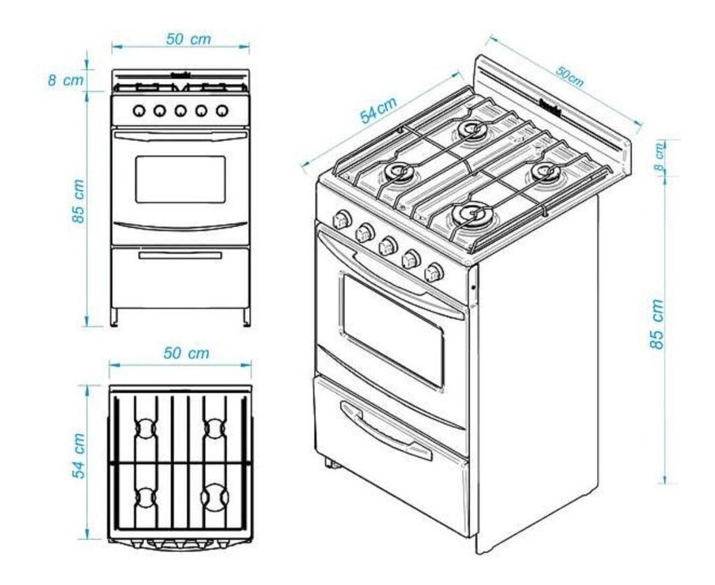 Cocina Escorialcandor Gas Natural Con Puerta Con Visor Color Blanco {[voltage}}