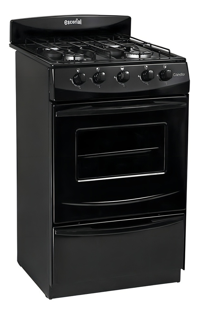 Cocina Escorialcandor Gas Envasado Con Puerta Con Visor Color Negro