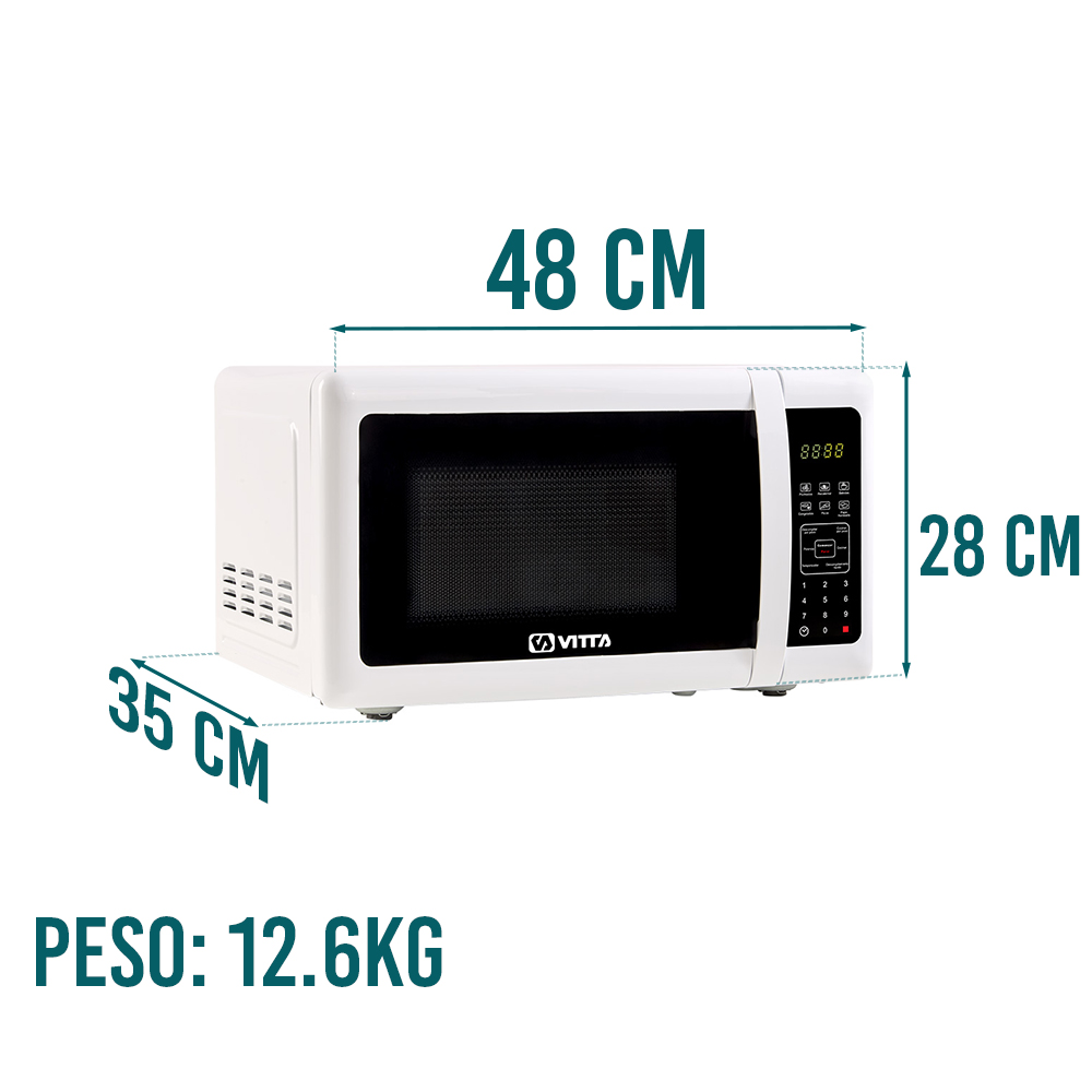 Microondas Vitta VIT-MW2XLX001 Digital 23Lts 1000W 6 Modos