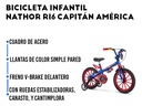 Bicicleta Infantil Nathor R16 Capitán América Canasto