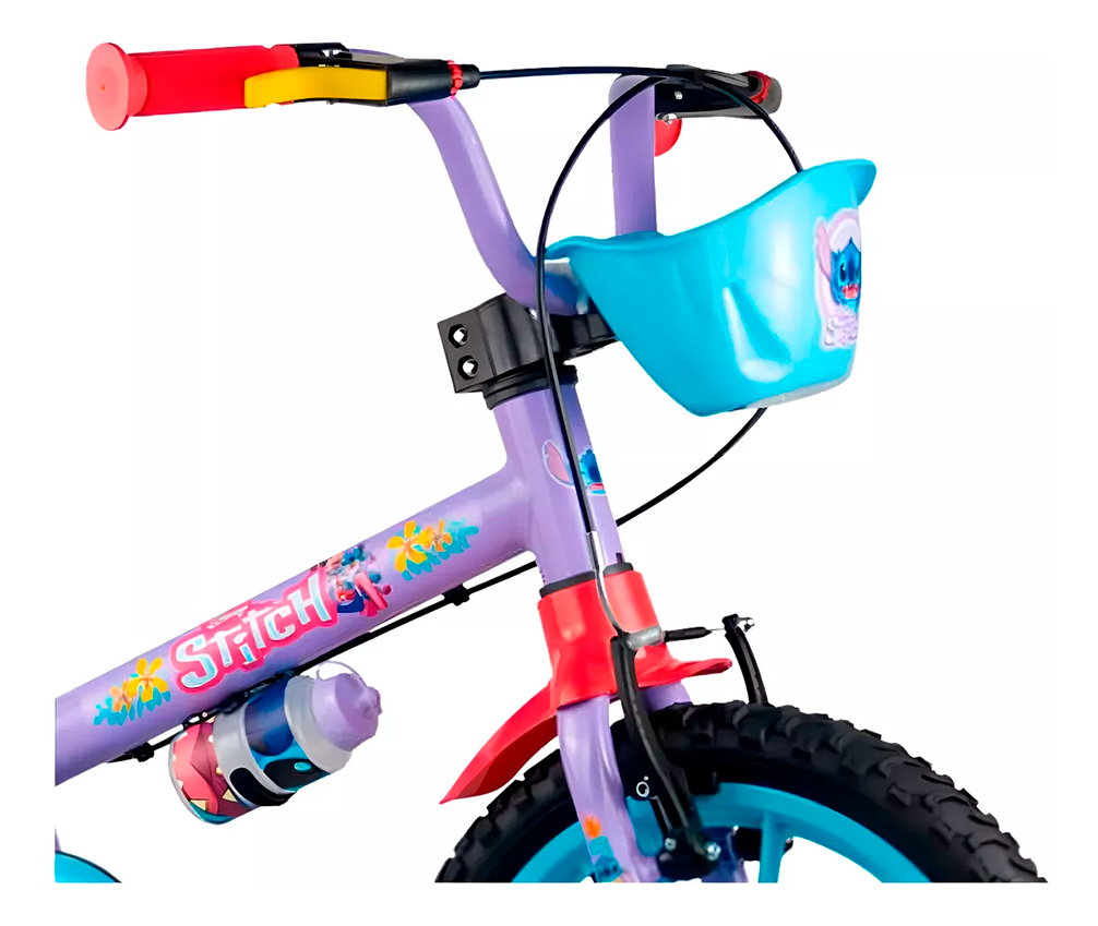 Bicicleta Infantil Nathor R16 Disney Stitch Canasto