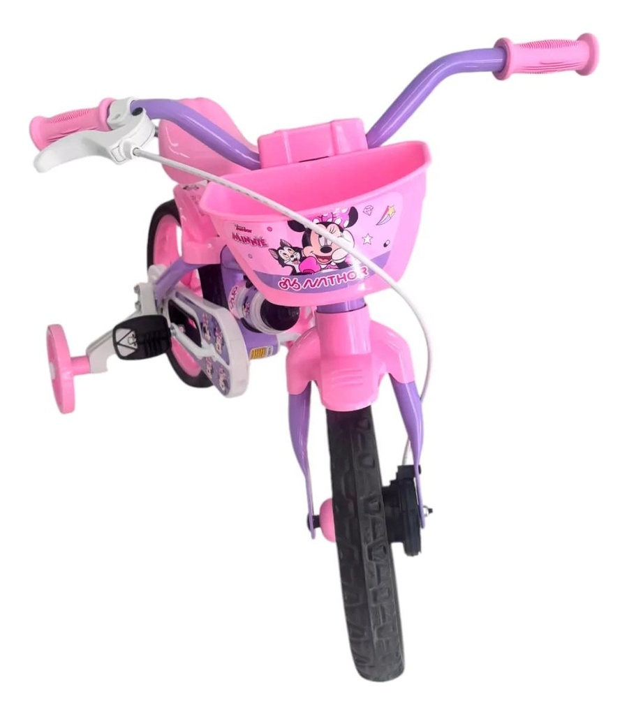 Bicicleta Infantil Reforzada Nathor R12 Rueditas Minnie Rosa