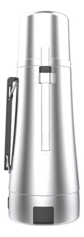 Termo Electrico Peabody Eta1001s A.inox 1l Mate Bombilla P1 Plateado Silver