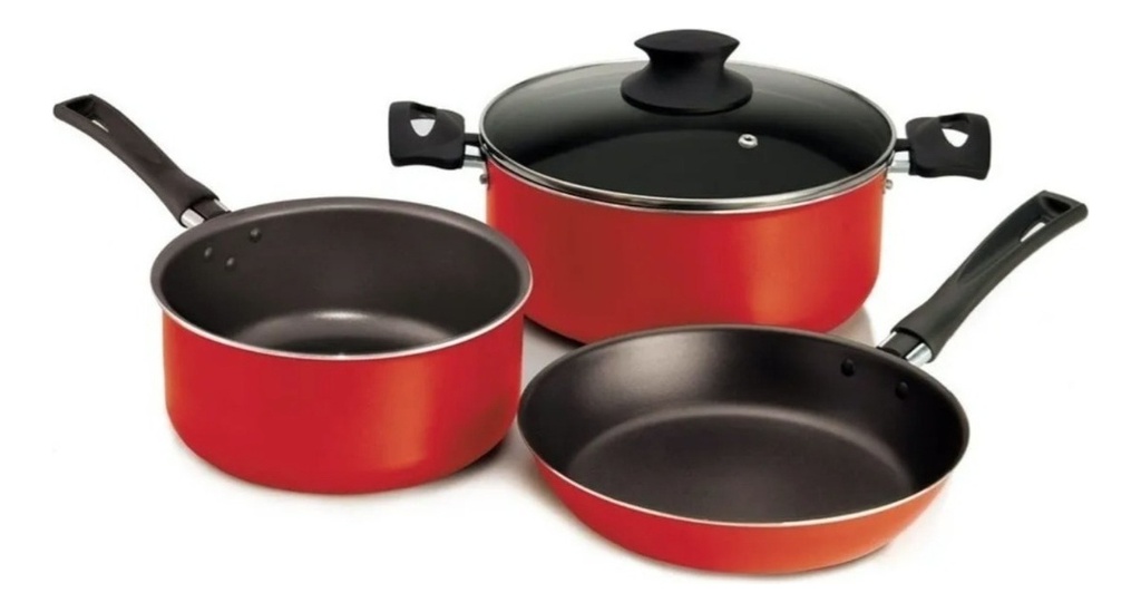 Set De Cocina Ollas + Sartén Antiadherente 4 Piezas Piamonte