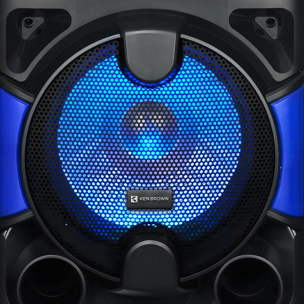 Parlante Portátil Ken Brown Boom 10 Con Bluetooth, Karaoke Y Led, Negro, 40000w Rms, 12v