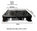 Anafe Cocina 2 Dos Hornallas Enlozado Gas Natural De Pared