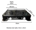 Anafe Cocina 2 Dos Hornallas Enlozado Gas Natural De Pared Negro