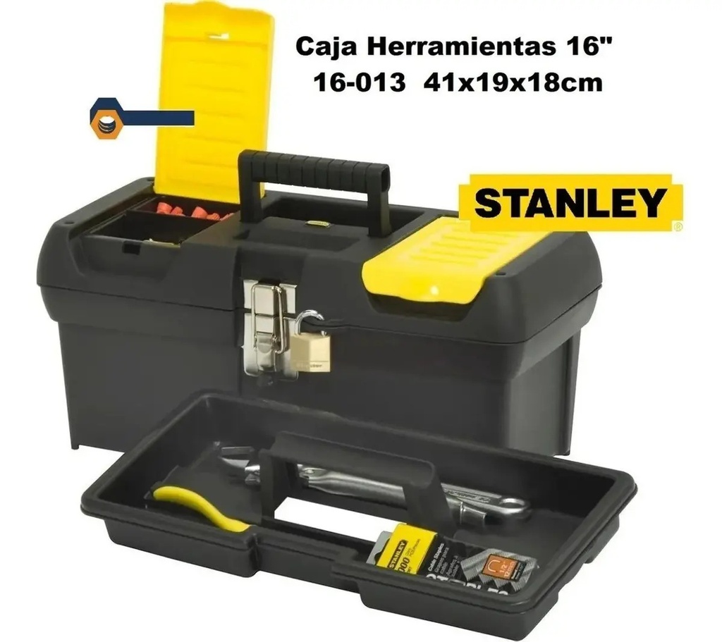 Caja De Herramientas Stanley 16-013 De Plástico 206mm X 403m Negro/amarillo