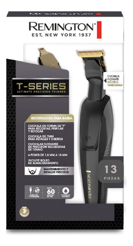 Recortadora De Barba Remington T-series Color Negro Y Dorado