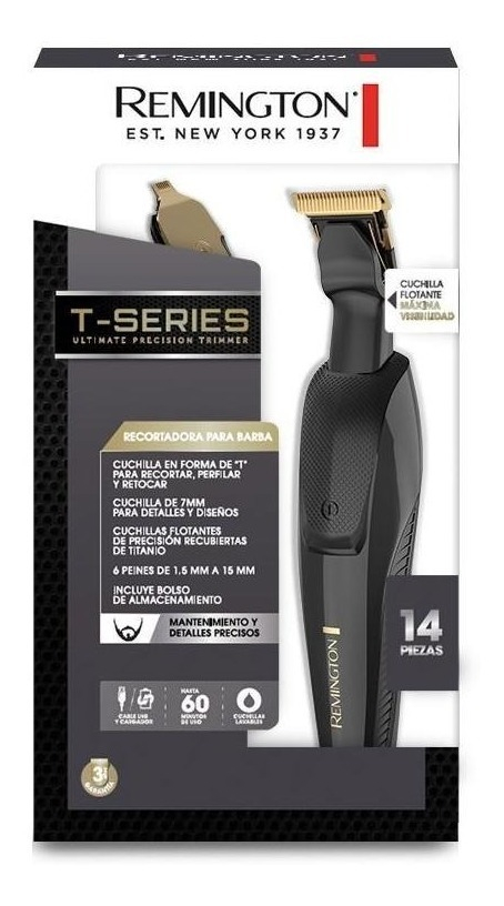 Recortadora De Barba Remington T-series Color Negro Y Dorado