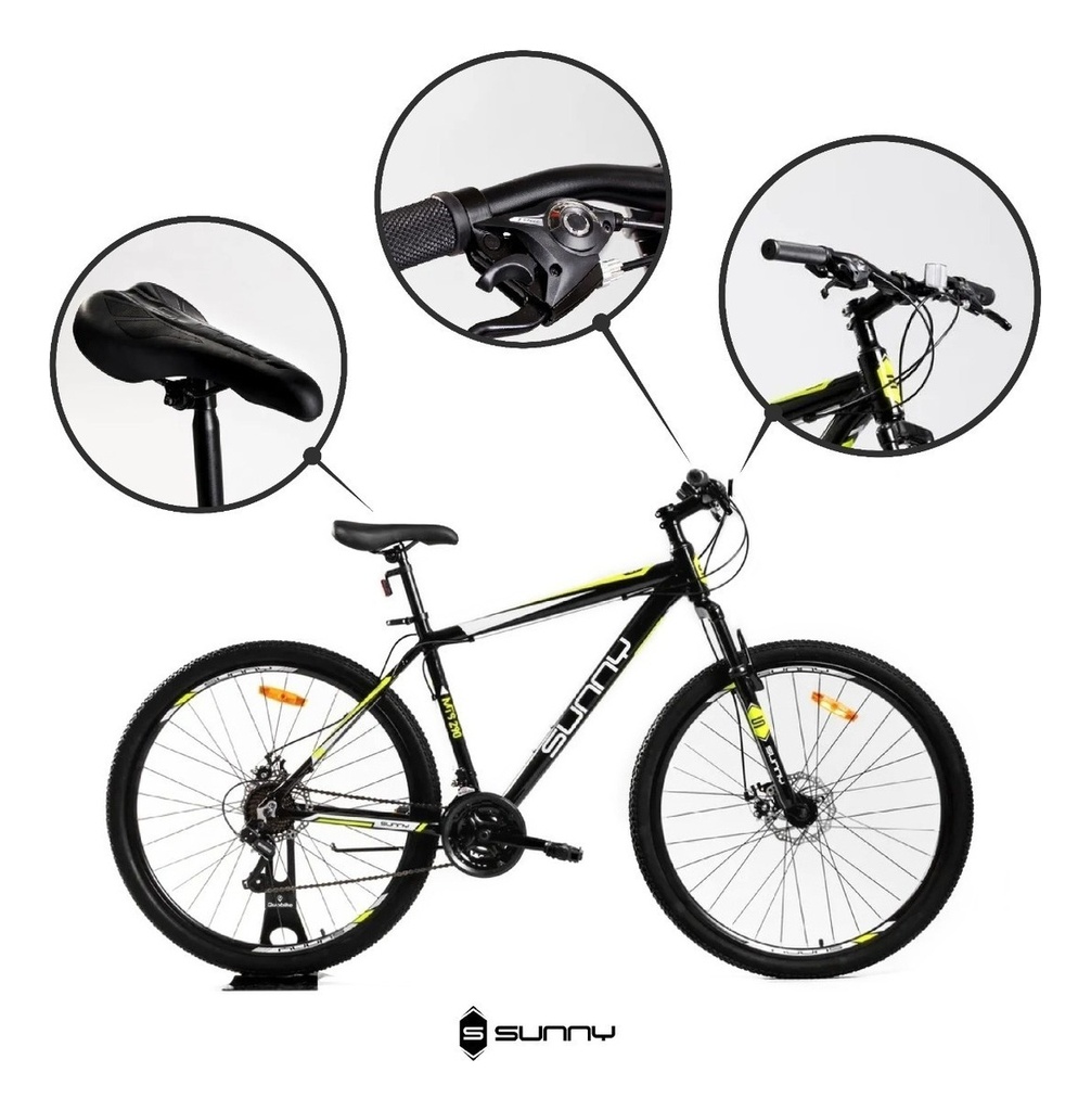 Bicicleta Sunny Modelo Mts 290 Rodado 29 Negro/amarillo