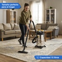 Aspiradora Sopladora Konan 15l 1200w Liquido Polvo Hepa Plateado