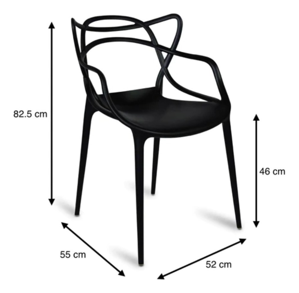 Silla De Comedor Allegra Allegra, Estructura Color Negro, 1 