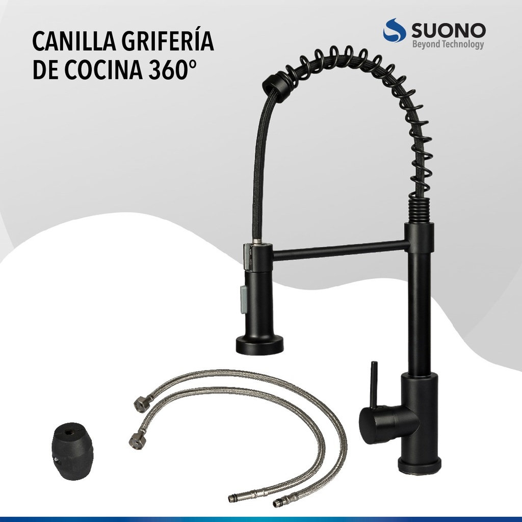 Canilla Grifería Monocomando De Cocina Giratorio 360° Color.