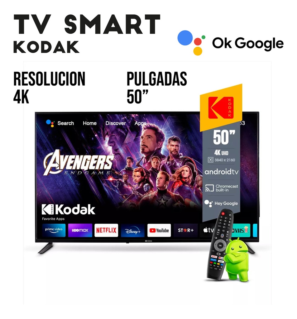 Smart Tv Uhd Led 50 Pulgadas Hdmi Netflix Youtube Usb Kodak