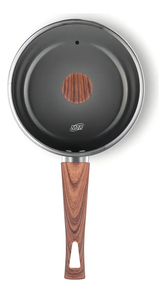 Batería Cocina Cacerola Aluminio X 5 Pzas Cerámica Mta Color Negro