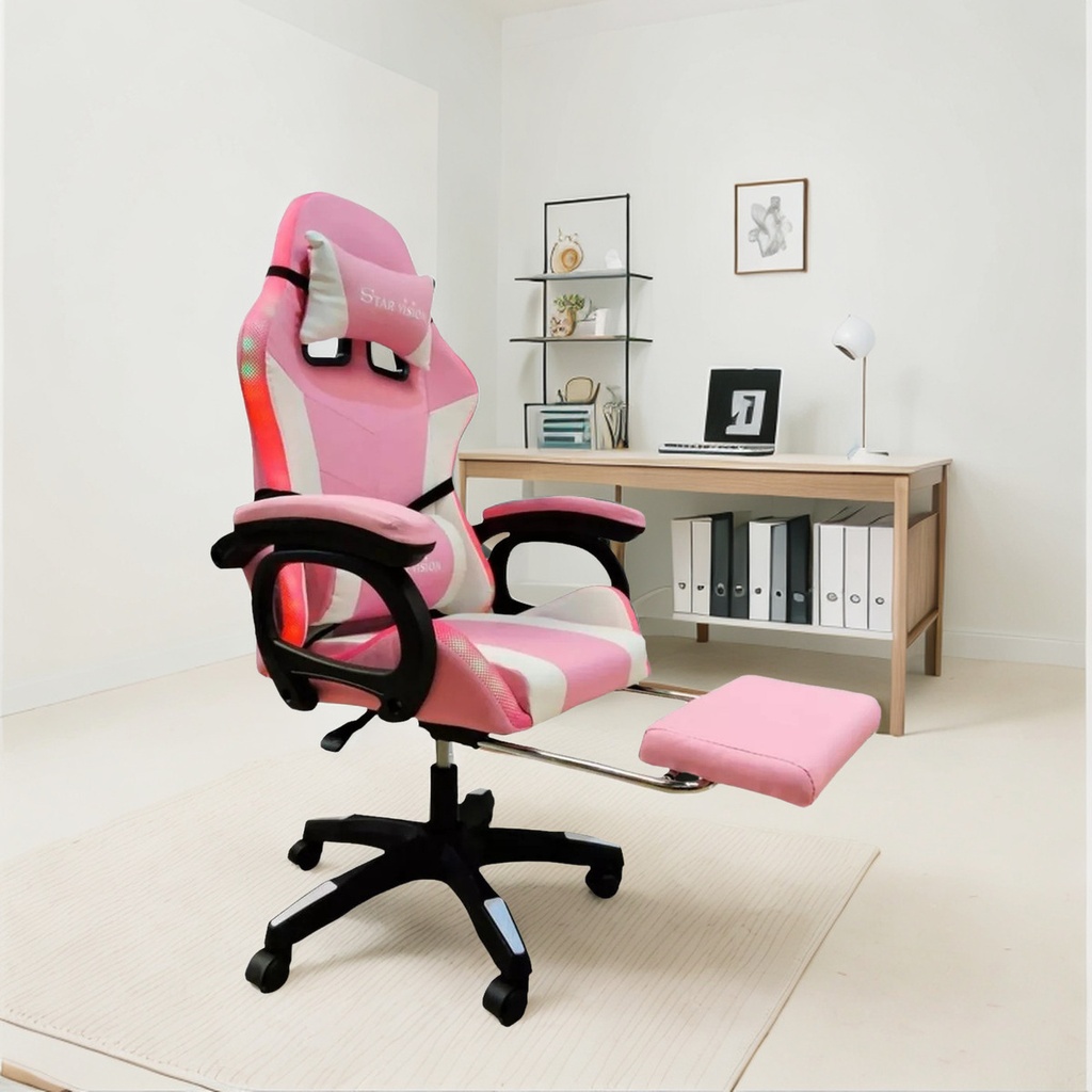 Silla Gamer Sillon Star Vision Con Luz Apoyapiés Reclinable