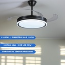 Ventilador Vitta De Techo Retractil C/luz Calida Y Fria 6vel