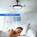 Ventilador Vitta De Techo Retractil C/luz Calida Y Fria 6vel