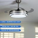 Ventilador Vitta De Techo Retractil C/luz Calida Y Fria 6vel