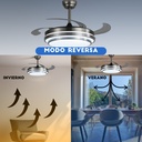 Ventilador Vitta De Techo Retractil C/luz Calida Y Fria 6vel