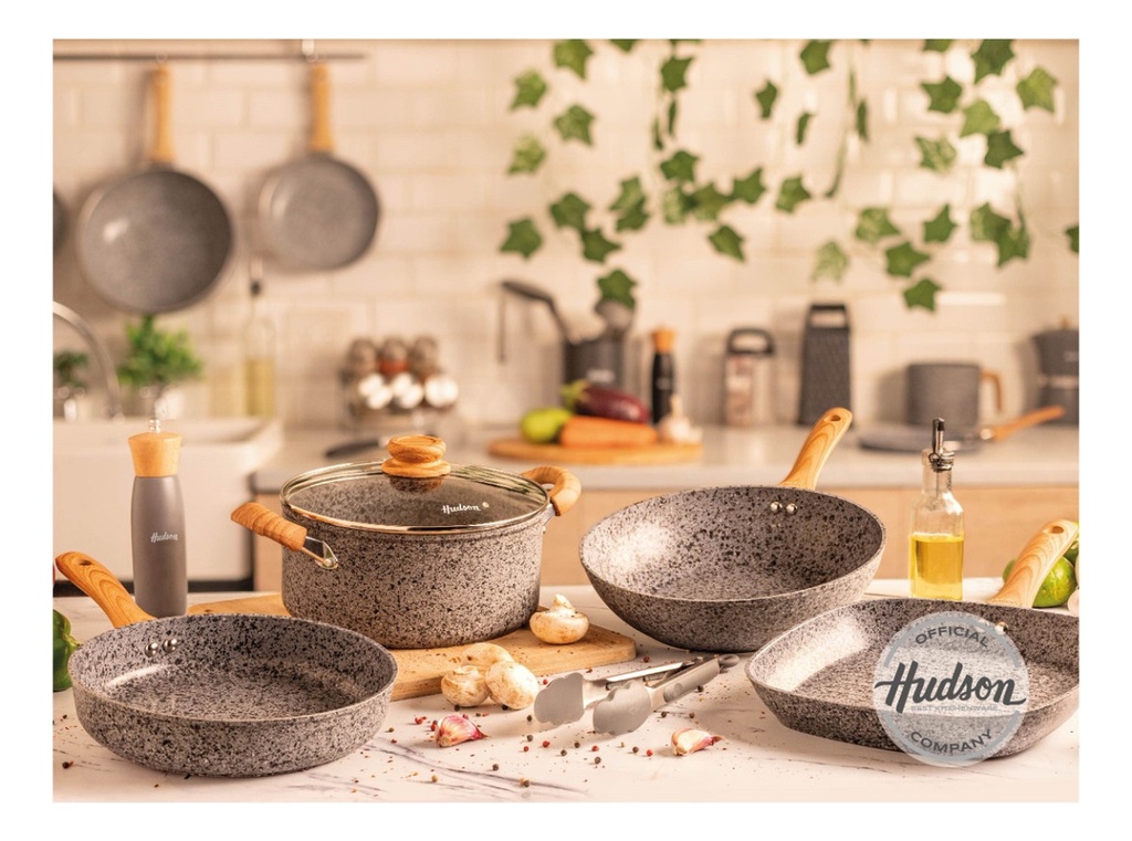 Juego Ollas Hudson Cerámica Antiadherente Aluminio Forjado