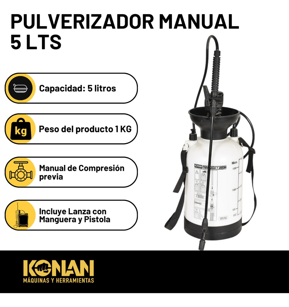 Pulverizador Fumigador Bomba Mosquitos Dengue 5 Lts. Konan I