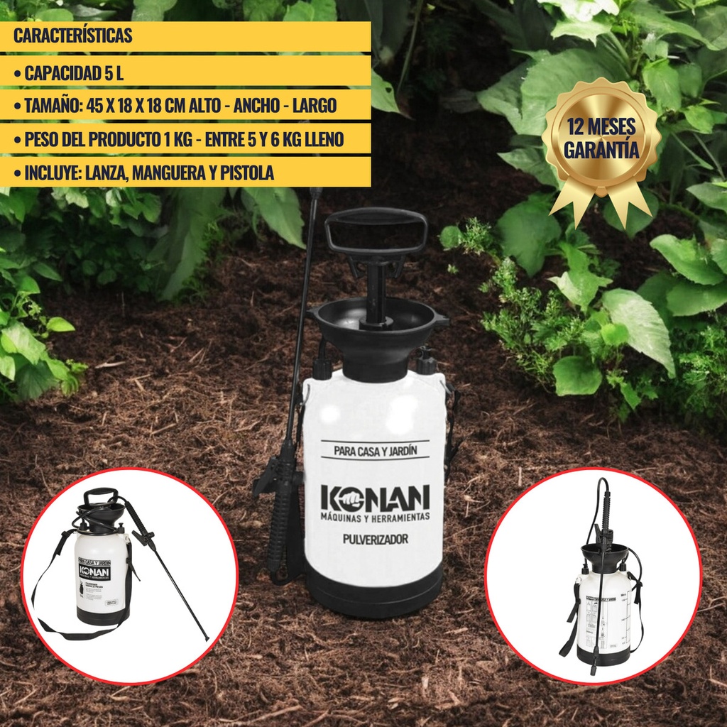 Pulverizador Fumigador Bomba Mosquitos Dengue 5 Lts. Konan I
