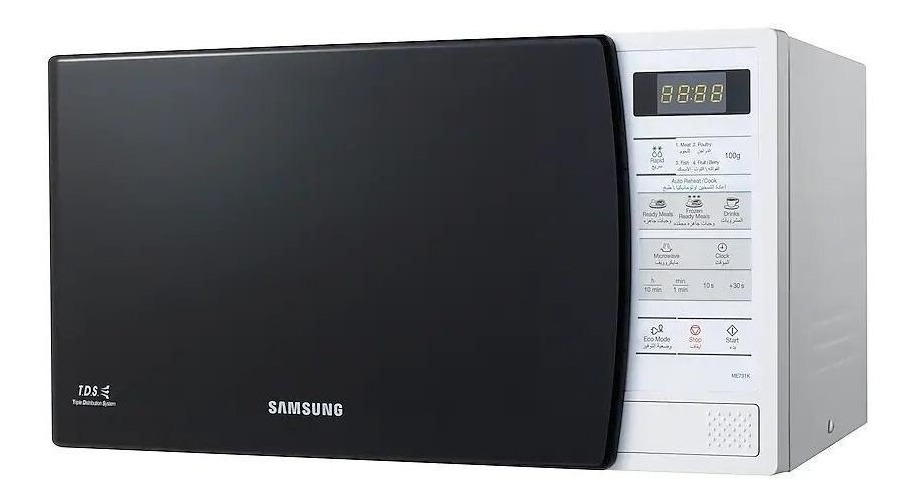 Microondas Samsung 20lts Blanco Me731k-kd Interior Ceramico
