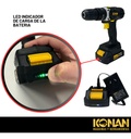 Taladro Atornillador 12v Konan 10mm 2 Baterias Percutor