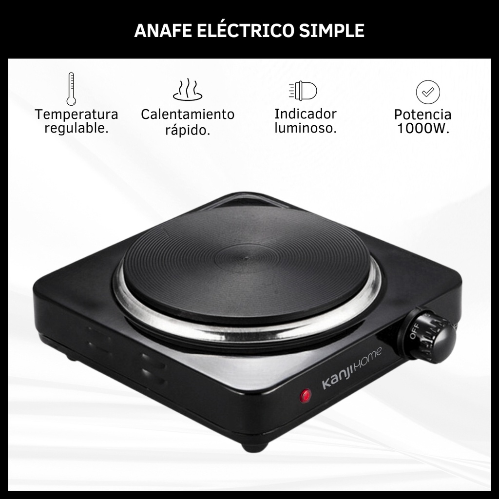 Anafe Eléctrico Simple Kanji Home Una Hornalla 1000w 220v