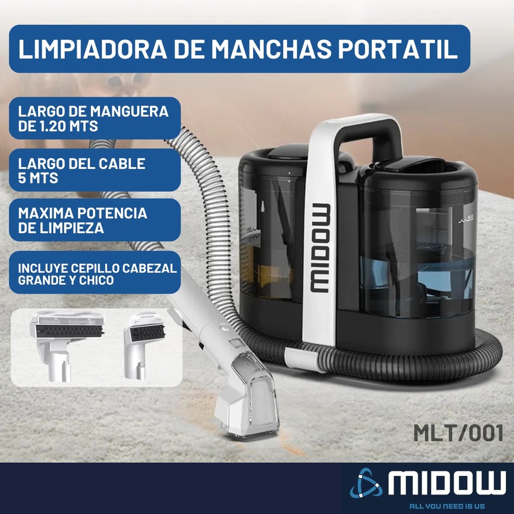 Aspiradora Lava Tapizados Midow 600w Alfombras Manchas Sofa
