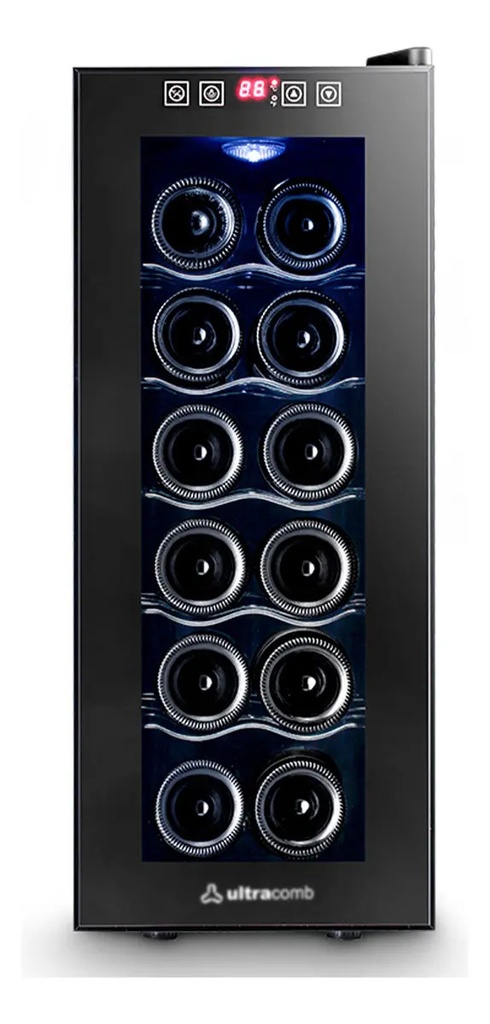 Cava De Vinos Termoeléctrica 12 Botellas Ultracomb Cv-6012 Panel Táctil