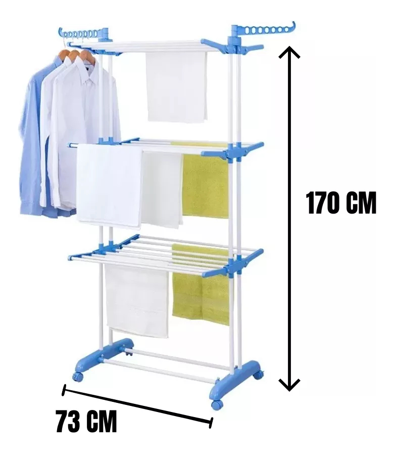 Tender Vertical 3 Niveles De Pie Midow Celeste Plegable