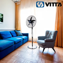 Ventilador De Pie 20" Vitta 3 Veloc 95W C/Remoto Plateado