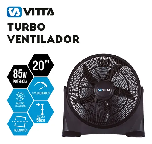 Ventilador Turbo 20 - 85w Vitta Potente 5 Aspas Reclinable
