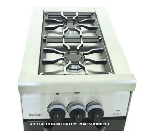 Cocina Industrial 2 Hornallas Usman Compact 360 Rejilla