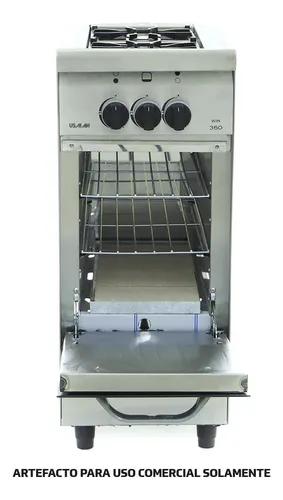 Cocina Industrial 2 Hornallas Usman Compact 360 Rejilla